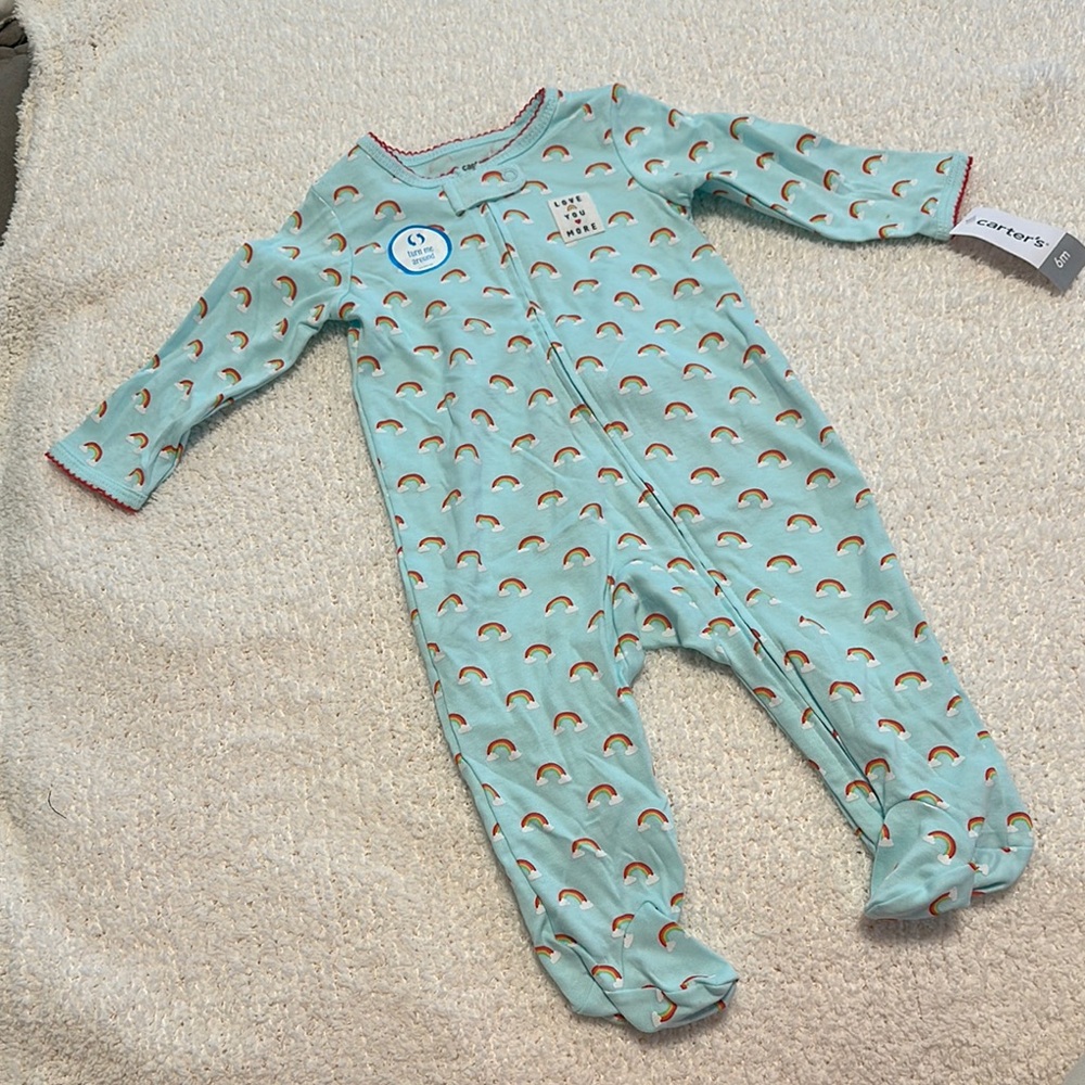 Carter's Blue Footies Soft Cotton One Pieces
